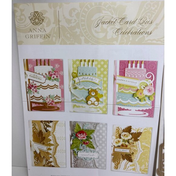 Anna Griffin Jacket Card Dies Celebrations Cake Design Metal Cutting Dies - Picture 3 of 16